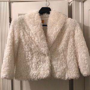 Ruby Rd Size 12 White Shaggy Jacket